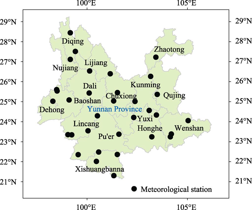 Liu, S. L., et al.: Standardized Precipitation Evapotranspiration Index (SPEI) Dataset in Yunnan 449 3.