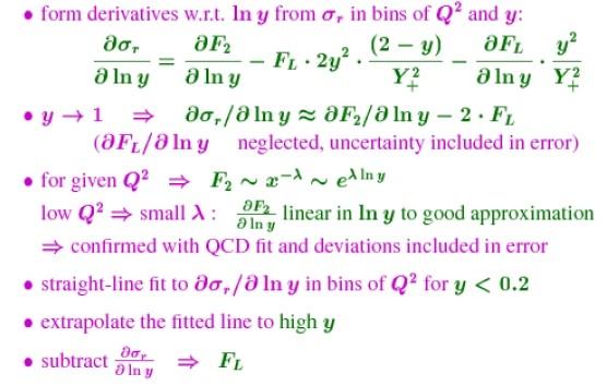 Extraction of FL at low Q2, Derivative method Note: It is assumed