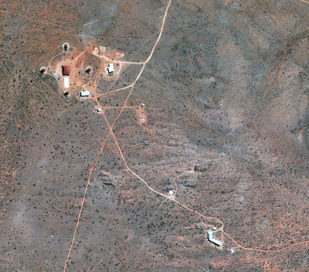 Figure 1: Aerial view of the H.E.S.S. site, the lidar hut is visible at the lower right part of the photo.