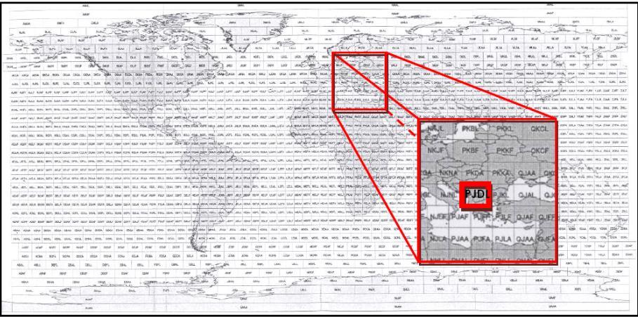 MATHEMATICAL ELEMENTS OF GLOBAL MAP - Datum ITRF 94 + GRS 80 ellipsoid or datum WGS 84;