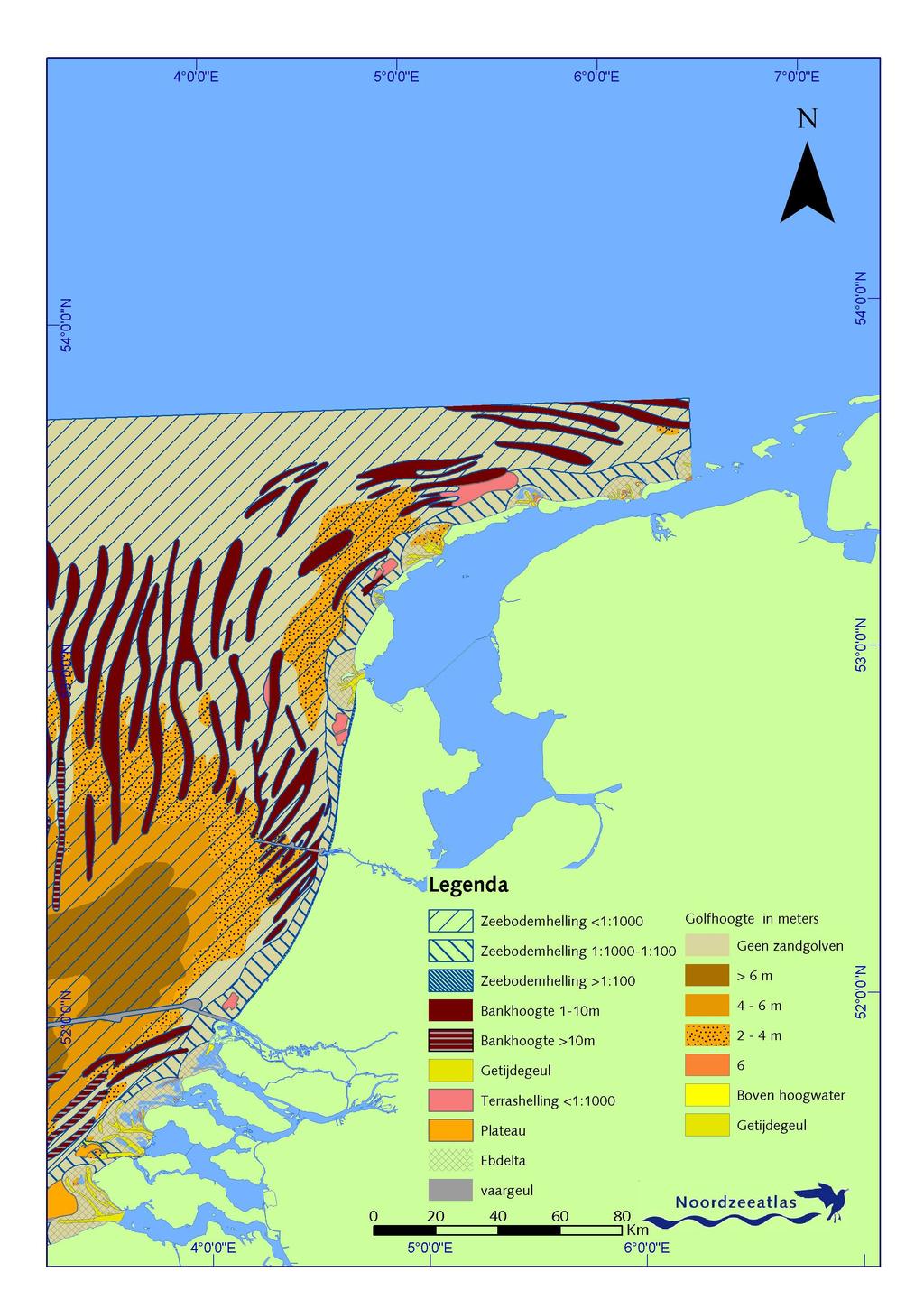 Figure 2. Geomorphology of the Dutch Continental Shelf (www.noordzeeatlas.