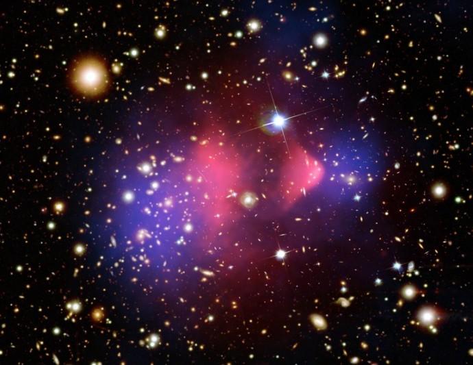 Evidence for dark matter Rotation curves of spiral galaxies: Bullet cluster (X-rays + grav. lensing): CMB spectrum alone: Ω DE 0.69, Ω B 0.05, Ω DM 0.