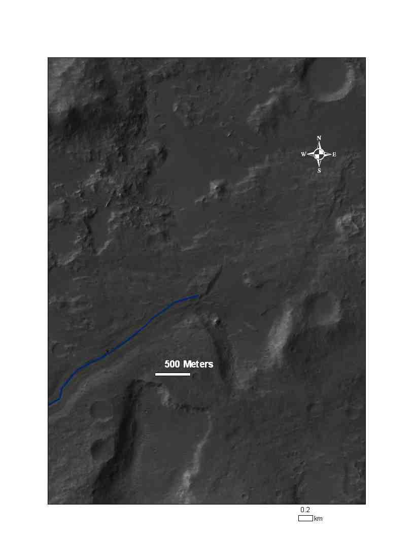 Drainage System 4: MOLA context - no HiRISE data 4 - possible layered,