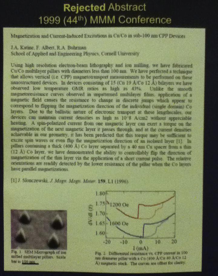 Spin transfer torque Early experimental evidence J. A.