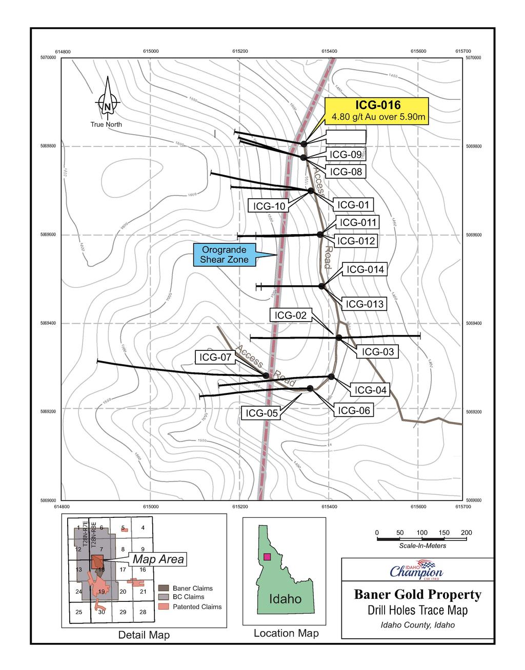 Figure 1: Map of current drilling