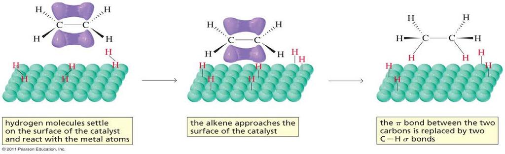Addition of H 2 [hydrogenation] Ch 4 #30 catalytic addition of H 2 to = saturation need catalyst