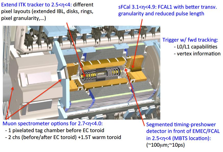 Upgrade scenarios Timing preshower detector Multi-Channels Plate (MCP) Mini-FCAL Si-W