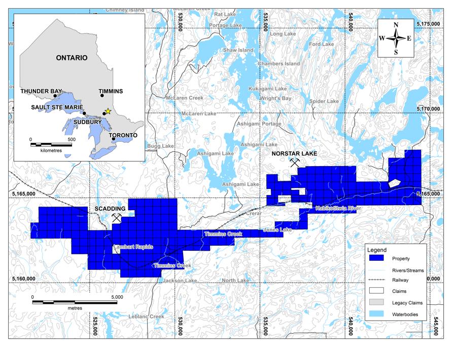 SUDBURY GOLD DISTRICT EXCELLENT JURISDICTION IN ONTARIO, CANADA Large land position (5,376 hectares) Two past-producing