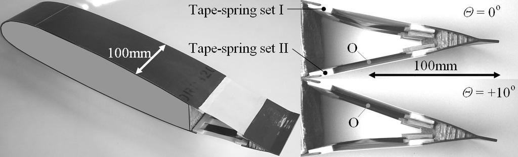 2. STRUCTURAL DESIGN Figure 2. Aerofoil section with multistable tape-spring flap. The aerofoil section with a multistable flap manufactured is shown in Figure 2.