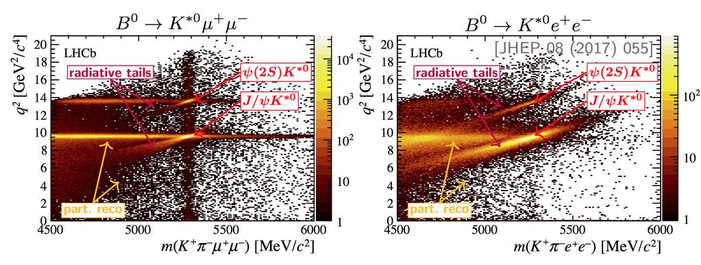 Experimental challenge [LHCb, JHEP 08 (2017) 055] Differences between electrons and muons in the detector Electron