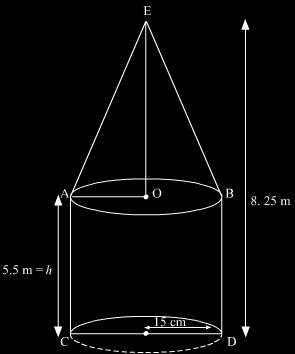 CBSE X Mathematics All India 0 Solution (SET ) 0 It is given that, radius of cylinder (r ) m = 5 m Height of cylinder (h ) = 5.5 m And, height of the tent (H) = 8.5 m So, height of cone (h ) = 8.