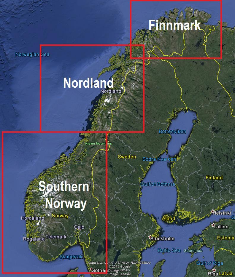 Figure 26 Areas of Norway with