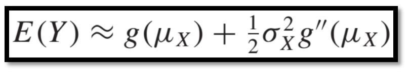 Taylor series expansion of g about μ X, to the first order, Approximately linear!