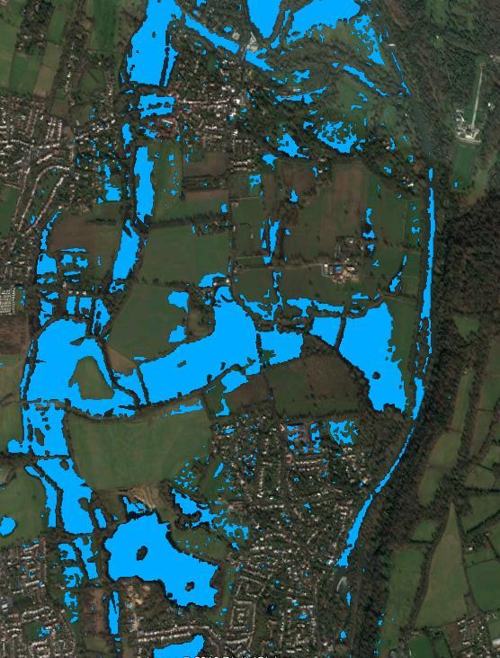This was compared with Environment Agency collected LIDAR flood map.