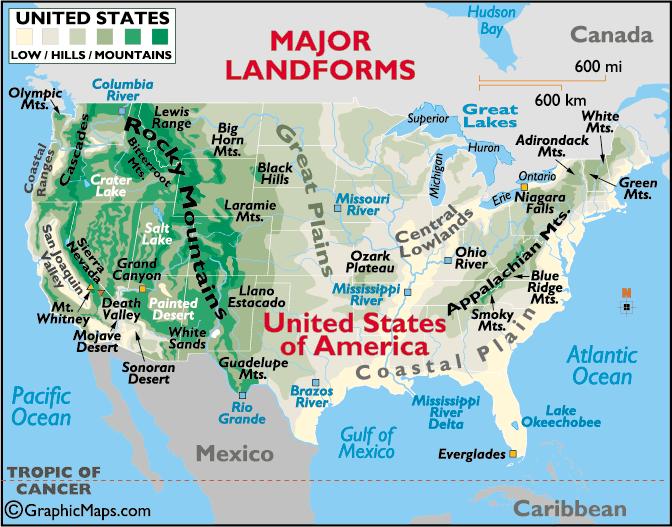 A landform maps show different kinds of landforms, such as mountains, rivers, plains, etc.