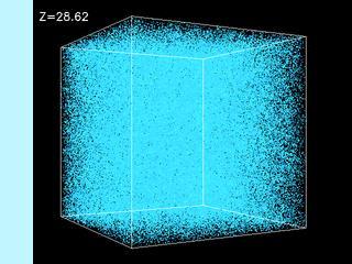 3D DISTRIBUTION OF MATTER IN SPACE This is not the whole universe, but just a cubic sample of it (which can represent