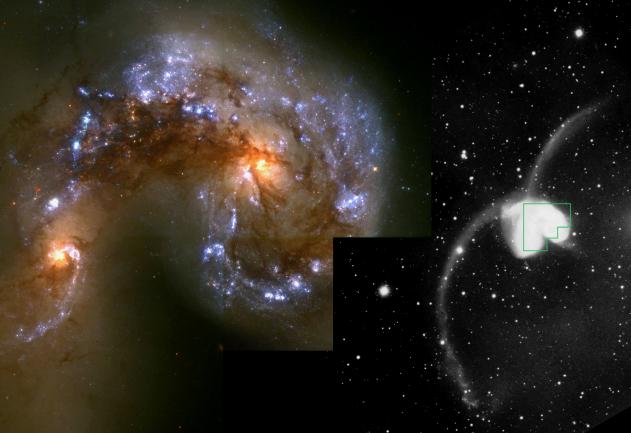 Two galaxies form The Antennae