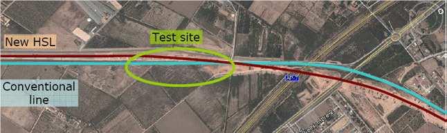 El Realengo test site Test and reference site Conventional railway line (ADIF) between Murcia and