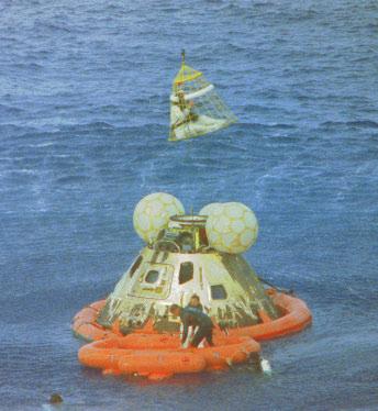 14 On April 17 at 1:07 p.m., the crew of Apollo 13 splashed down in the Pacific Ocean. They were safe.