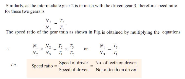 the arrangement of wheels : 1. Simple gear train, 2.