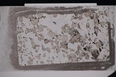 THIN SECTION LABEL ID: 179-1105A-13R-1-W 87/89-TSB-TSS Piece no.: #03 TS no.: Igneous Undeformed slightly foliated medium-grained granular disseminated-oxide olivine gabbro.