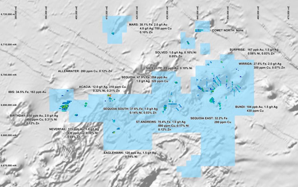 Confirmation of nickel-copper-platinum mineralisation Review of historic exploration drilling results across the Titan project area has identified a number of Ni, Cu and PGE intercepts across the