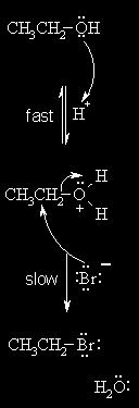 -LG Once again the leaving group is a water molecule formed by protonation of the - OH group. -OH on its own is a poor leaving group.