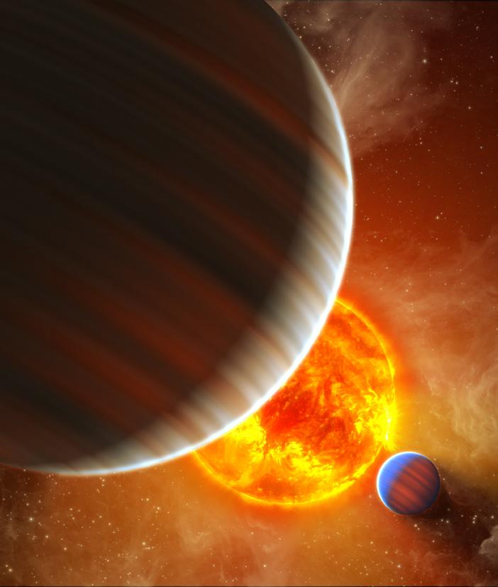 The Kepler results: Kepler-9 Kepler-9 (Holman+ 2010) is a pair of transiting hot Saturns around a faint (V~14) G2 dwarf.