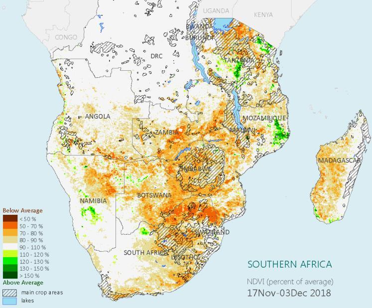 Southern Africa: The Season So Far Current Situation: Drier than average conditions prevailed across the whole Southern Africa region until mid November.
