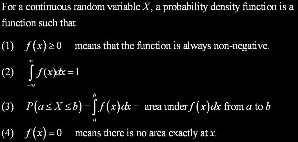 Probability Density Function Sec 4-2