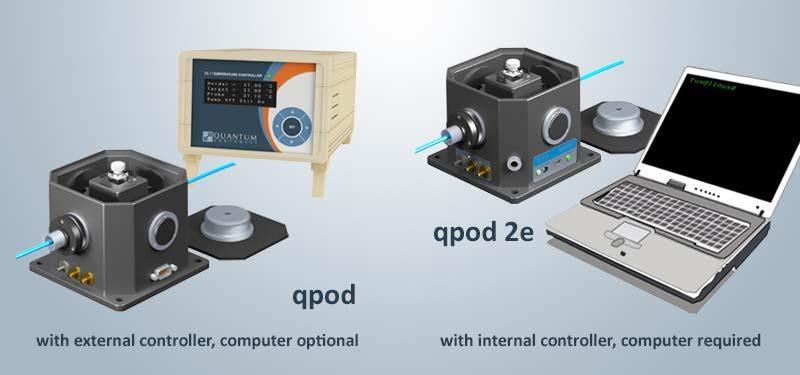 qpod The qpod is a compact sample compartment with a temperature-controlled cuvette holder in the center.