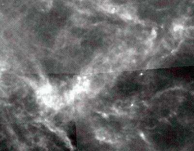 Figure 2: IRAS 60 µm map of the Taurus-Auriga star forming region with Spitzer AORs from