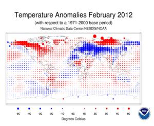 2012 Global Monthly Temperature Anomalies