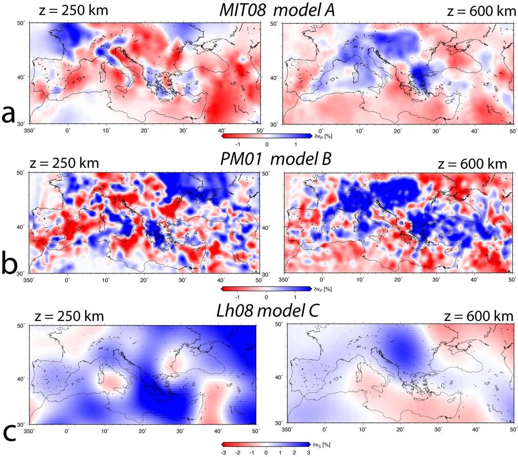 Supplementary Figures Supplementary Figure S1. Comparison of velocity anomaly maps of tomographic models used.
