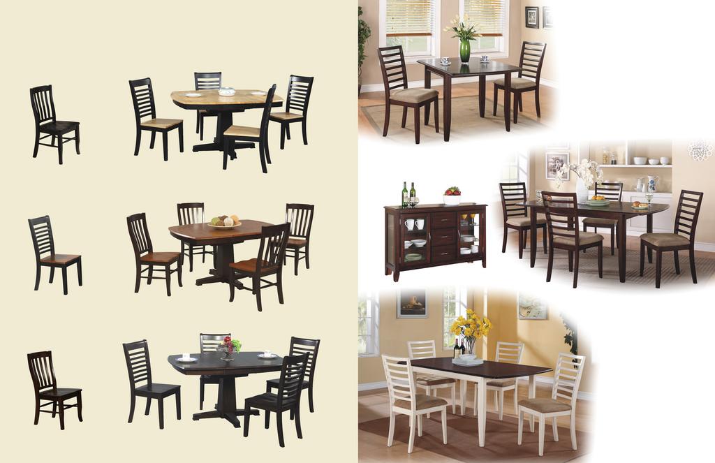 S a n t a F e Solid Hardwood vailable finishes: Natural/Ebony (NE) hestnut/espresso (X) hocolate (H) DS4257NE DS4257X DS4257H 57" Pedestal Table w/ 15" utterfly Leaf 42W x 42/57D x 30H DS450SNE