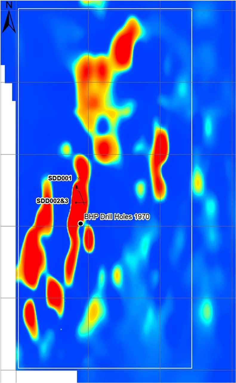 DISCOVERY-VTEM & MAGNETIC SURVEY PROCESSED AND MODELLED THE MAG DATA STRONGEST AOMALISM WAS IN THE SOUTH DARWIN AREA 5km