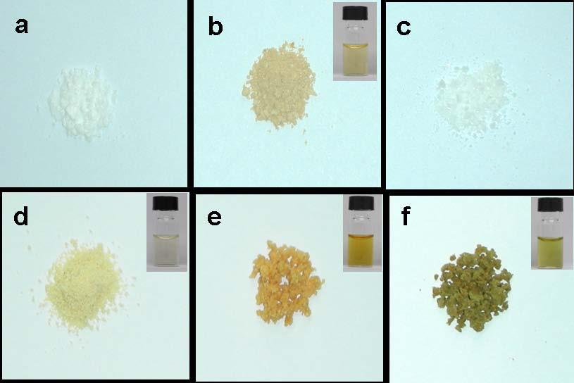 Fig. S4 Photos of dried carbon nitrides produced by altering the molar ratio of urea to sodium citrate.