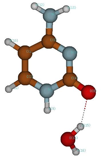 omplex of cytosine and water 49.9kJ/mol 0.1934 0.1876 48.4kJ/mol 0.2010 0.1951 0.2028 26.4kJ/mol An of water is around the red region, and of water is around the blue region.