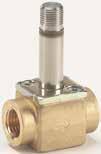 Brass valve body, NC ISO228/1 G 1/ 8 G 1/ 4 Seal material Orifice size k v - value [m³/h] EPDM 1.2 0.04 FKM 1.2 0.04 EPDM 1.5 0.08 FKM 1.5 0.08 EPDM 2.0 0.11 FKM 2.0 0.11 EPDM 2.5 0.17 FKM 2.5 0.17 EPDM 3.
