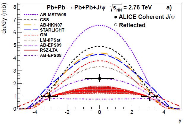 J/ψ production at midrapidity in PbPb-collisions Analysis J/ψ cross section coherent/incoherent cross section within rapidity y < 0.9 data sample of 23 µb 1 dσj/ψ coh = 2.38 +0.34 dy 0.