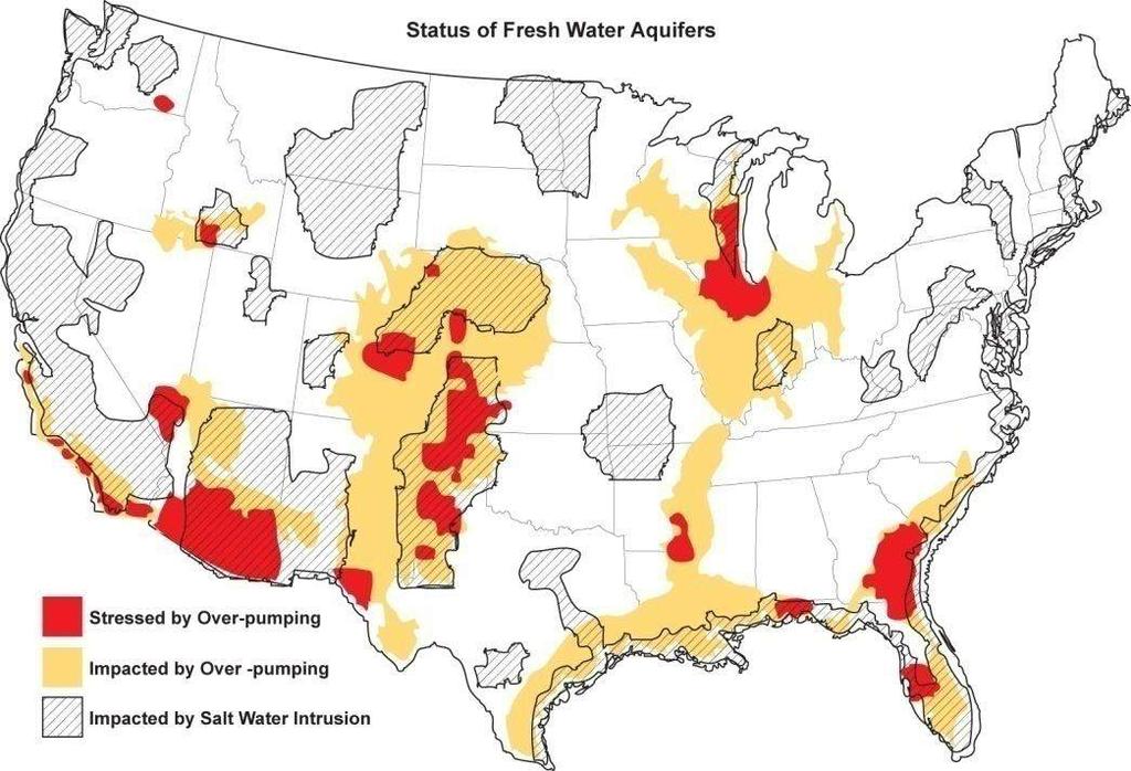 impacts on surface water supplies ( Based on USGS WSP-2250 1984 and Alley 2007)