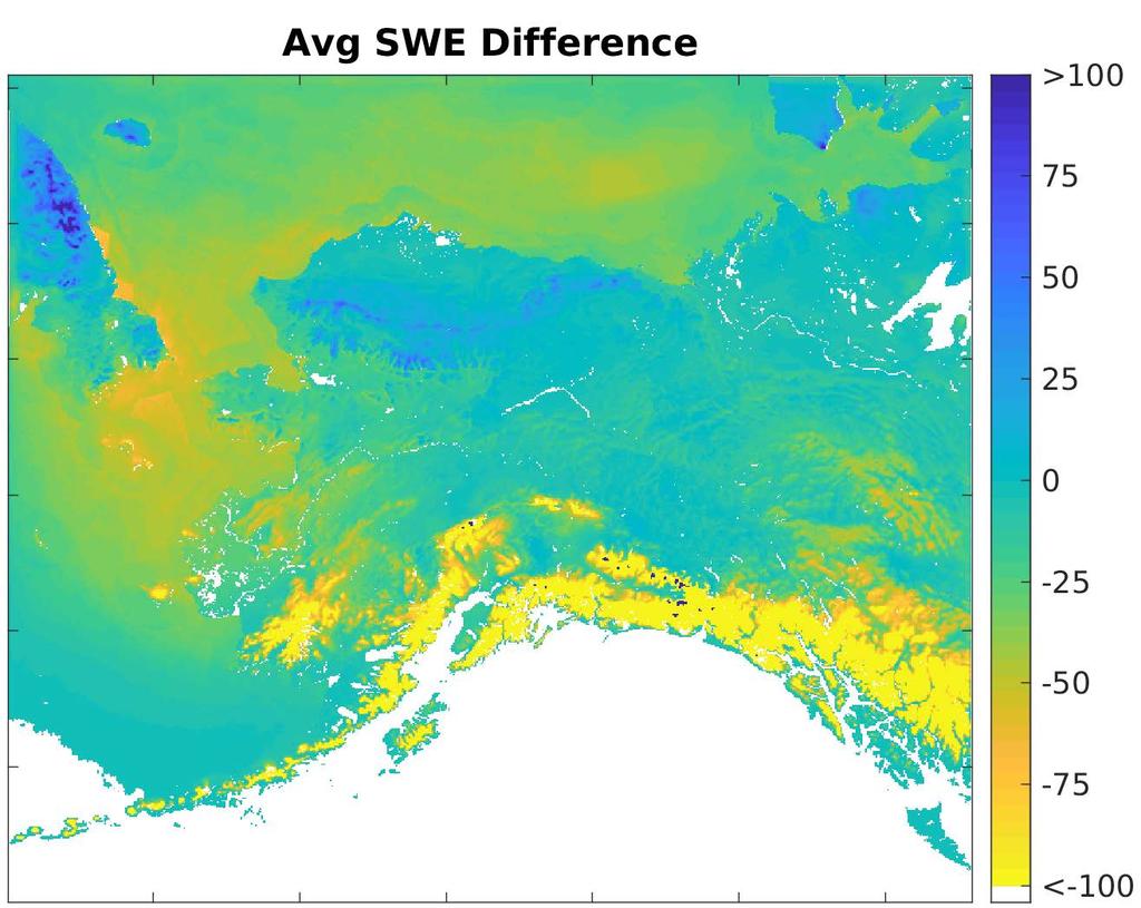 Northern Alaska across nearly all elevations