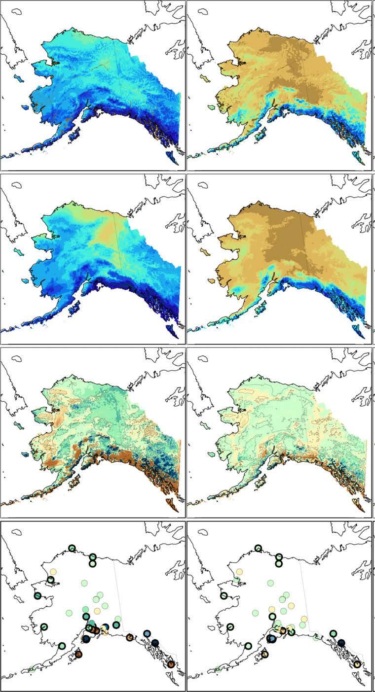 Historical Validation - Precipitation WRF overestimates in Central and Northern Alaska Observations may be flawed Extremely sparse and undercatch likely