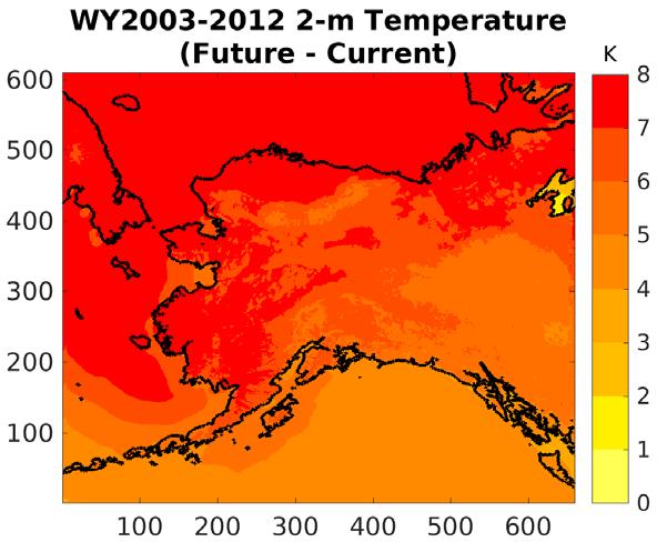 PGW Current Climate Temperature Mean 2-m temperature increase