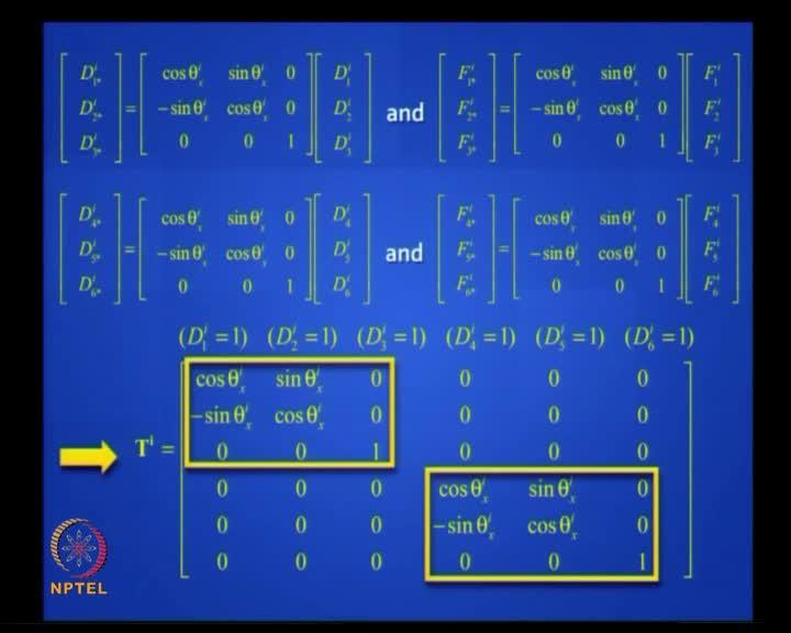(Refer Slide Time: 13:39) I hope you are familiar with this. Knowing this, you can easily write down your transformation matrices at the 2 ends.