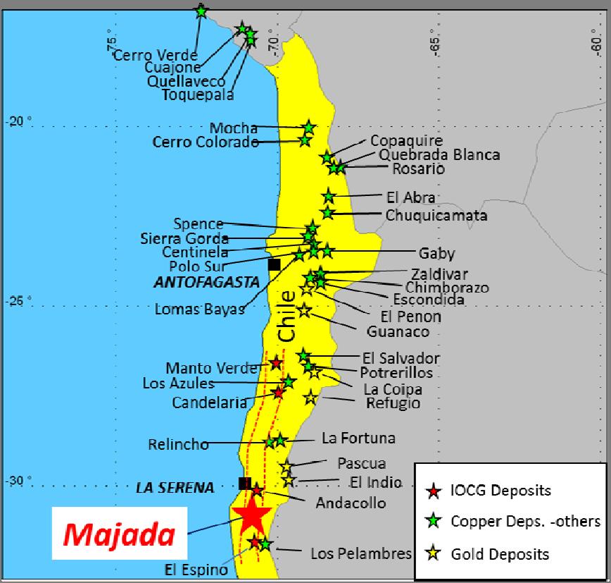 For personal use only At Majada Oeste, comprising four claims totaling 320 hectares, covers a broad N-S brittle-ductile shear zone, developed along the