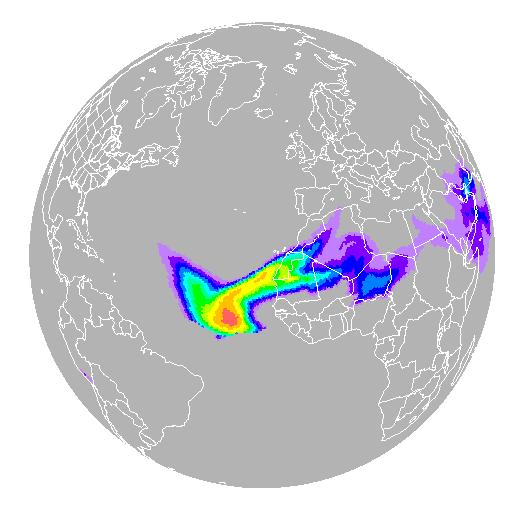 G7-60km resolution tests here Saharan Dust mid-level