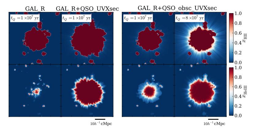 How does the morphology of reionization depend on the spectrum of a QSO?