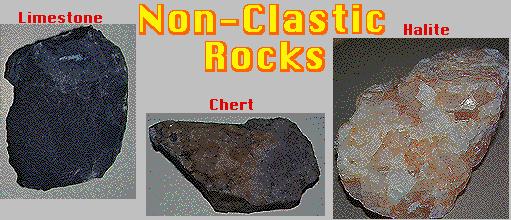 Non-clastic rocks form by chemical precipitation (settling out from a solution.