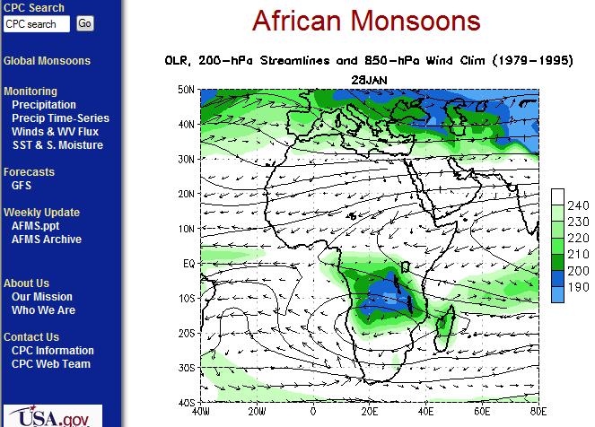 Regional Monsoon Web-Page Features Animation of weekly OLR, 200